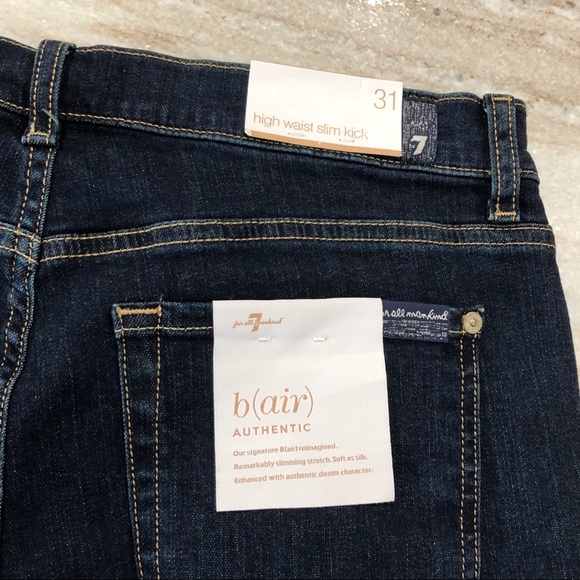 7 For All ManKind High Waist Slim Kick - Sz 31 - Picture 10 of 12